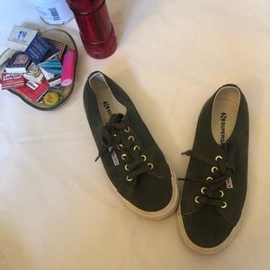 Olive green superga sneakers